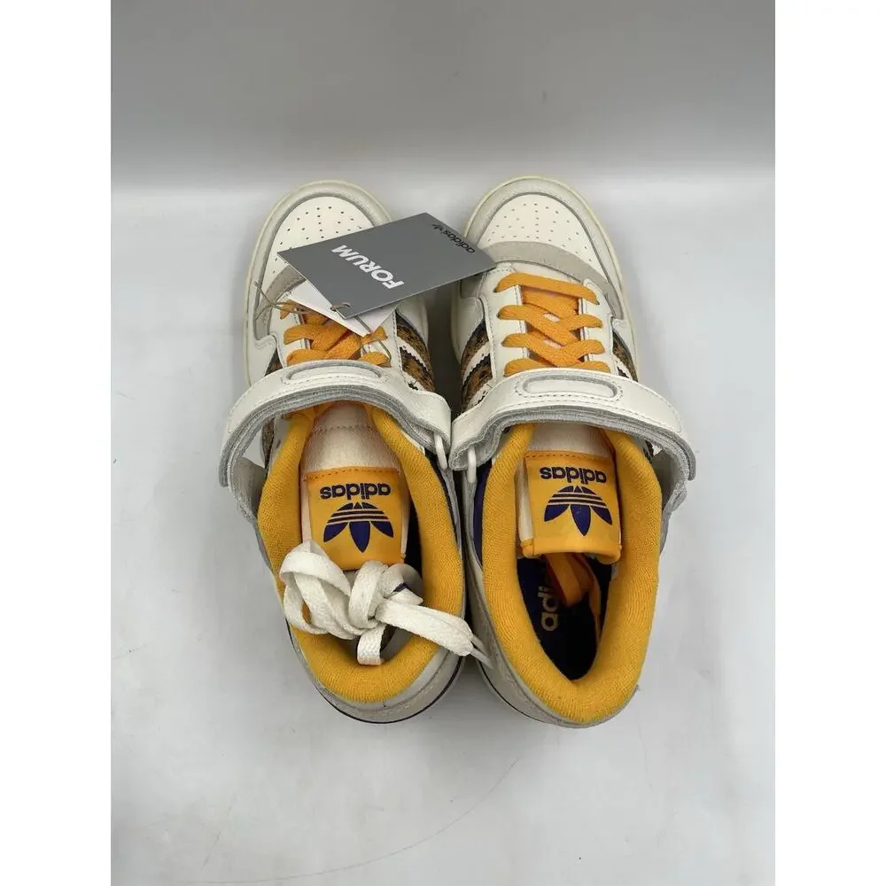 Adidas Mens White Gold Forum 84 Low GW2007 Athletic Running Shoes Sz 9
